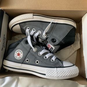 Kids Converse Midrise Grey Stretch Laces | Size 11